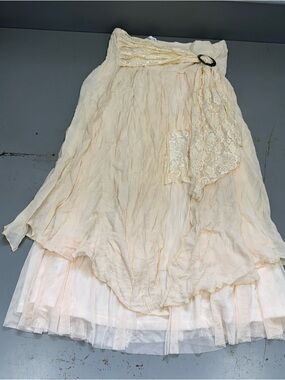Pretty Angel Cream Layered Lace Feminine Delicate Skirt with buckle detail